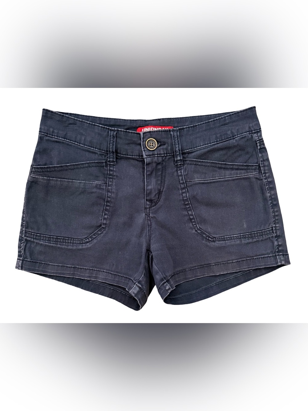 UNIONBAY Delaney Low Rise Dark Denim Shorts Y2K Indie Sleaze Utility Gorpcore 5